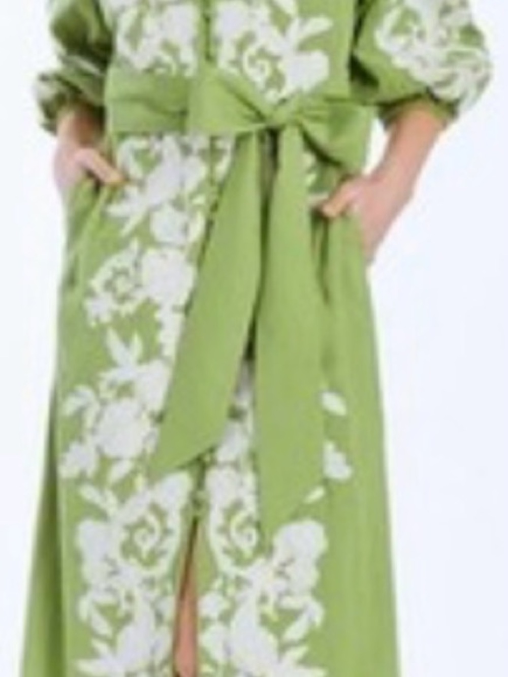 Mestiza Olive Green Embroidered Midi Dress - Picture 7 of 7